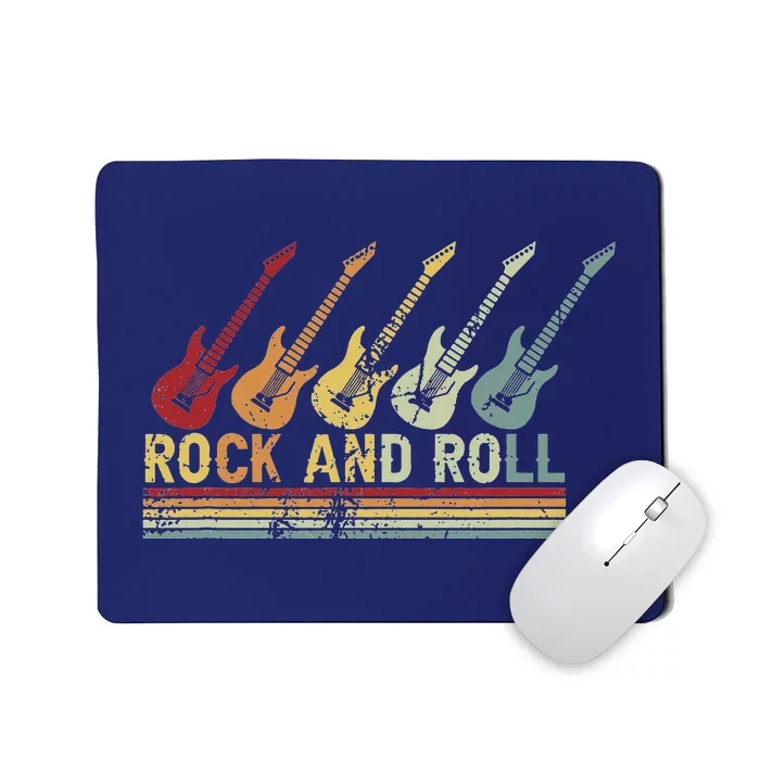 Vintage Retro Rock And Roll Guitar Music Mousepad