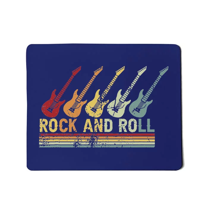 Vintage Retro Rock And Roll Guitar Music Mousepad