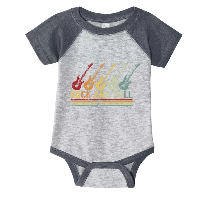 Vintage Retro Rock And Roll Guitar Music Infant Baby Jersey Bodysuit