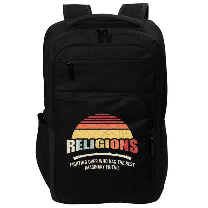 Vintage Retro Religions Sarcastic Def For Atheist Science Impact Tech Backpack