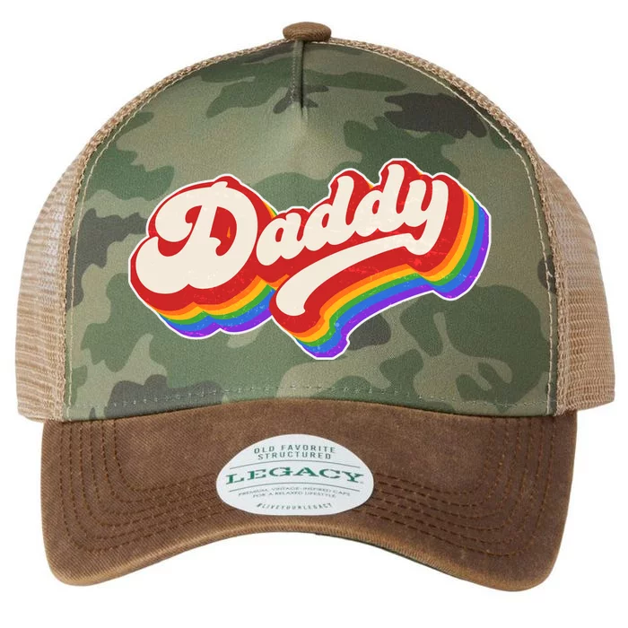 Vintage Retro Rainbow Daddy Legacy Tie Dye Trucker Hat