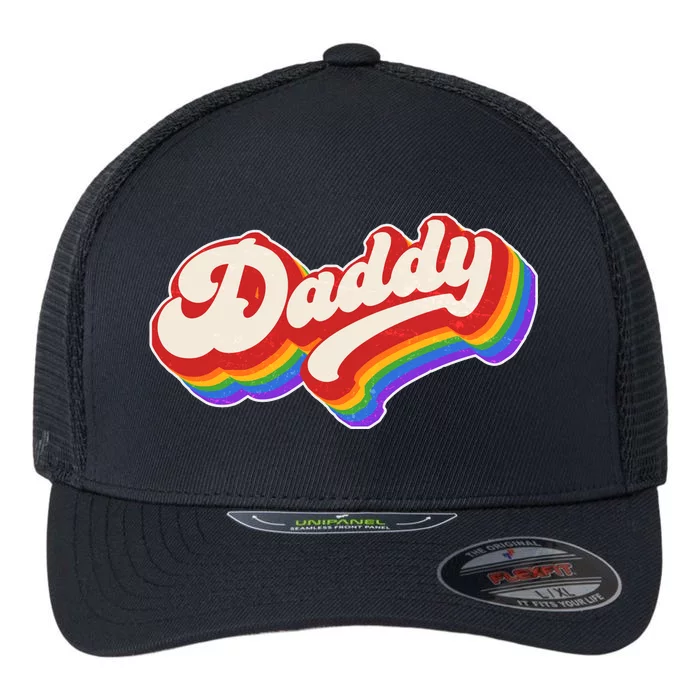 Vintage Retro Rainbow Daddy Flexfit Unipanel Trucker Cap