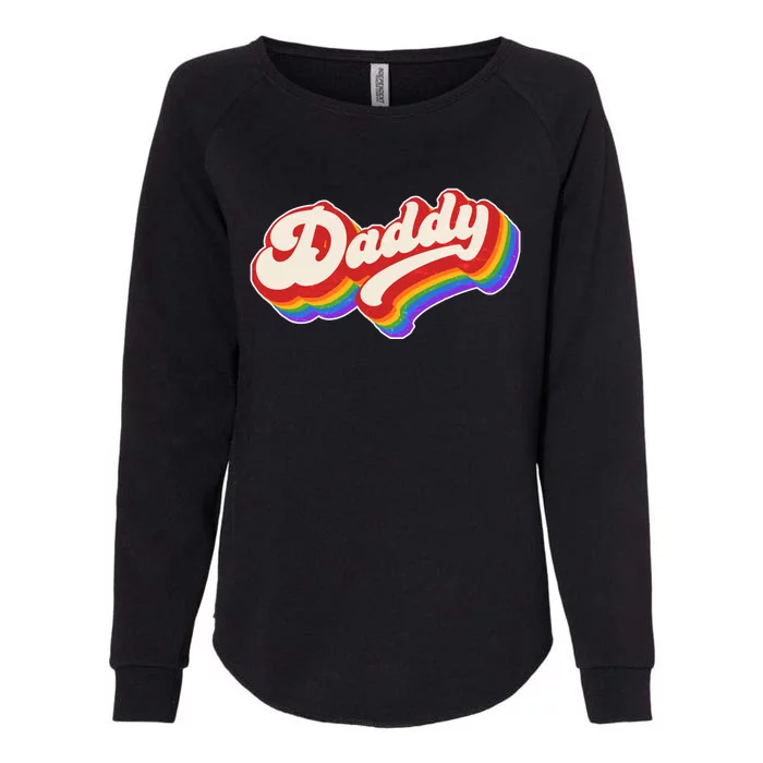 Vintage Retro Rainbow Daddy Womens California Wash Sweatshirt