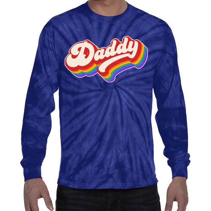 Vintage Retro Rainbow Daddy Tie-Dye Long Sleeve Shirt