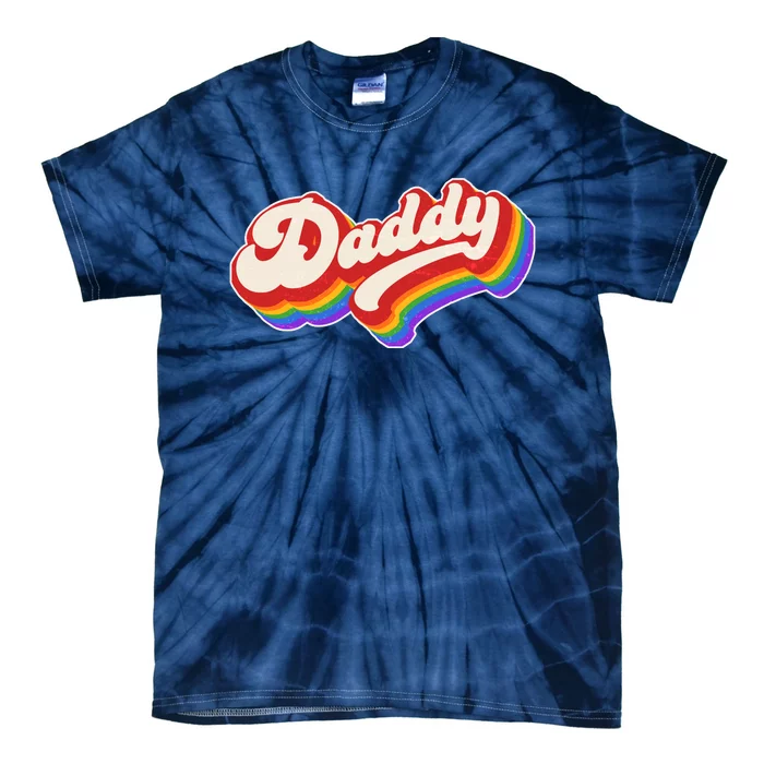 Vintage Retro Rainbow Daddy Tie-Dye T-Shirt