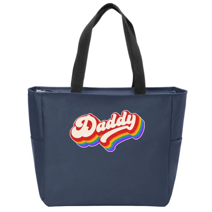 Vintage Retro Rainbow Daddy Zip Tote Bag