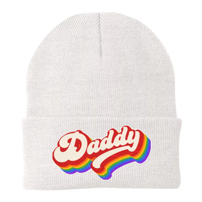 Vintage Retro Rainbow Daddy Knit Cap Winter Beanie