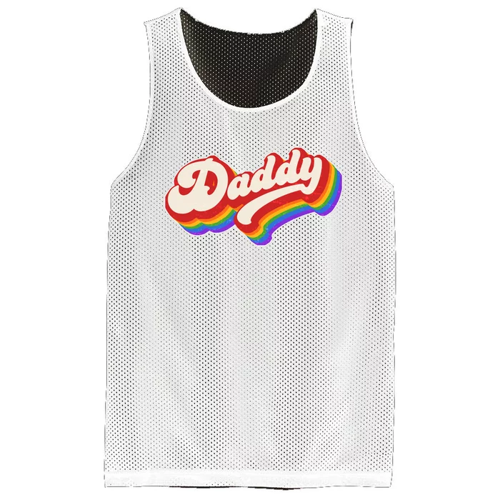 Vintage Retro Rainbow Daddy Mesh Reversible Basketball Jersey Tank