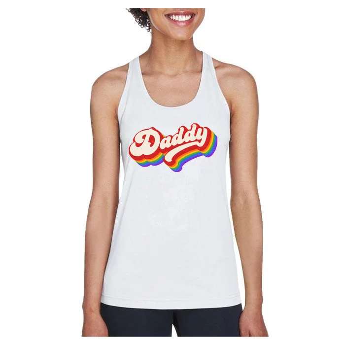 Vintage Retro Rainbow Daddy Women's Racerback Tank