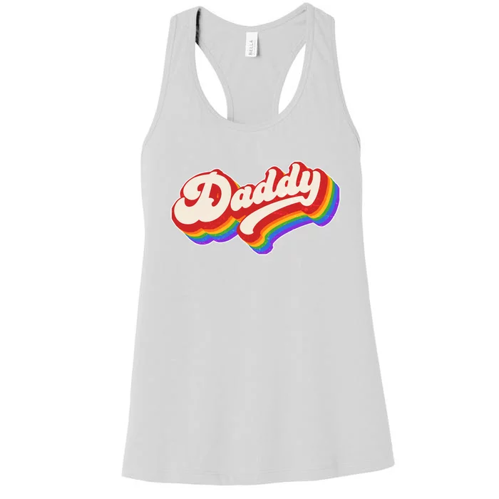 Vintage Retro Rainbow Daddy Women's Racerback Tank