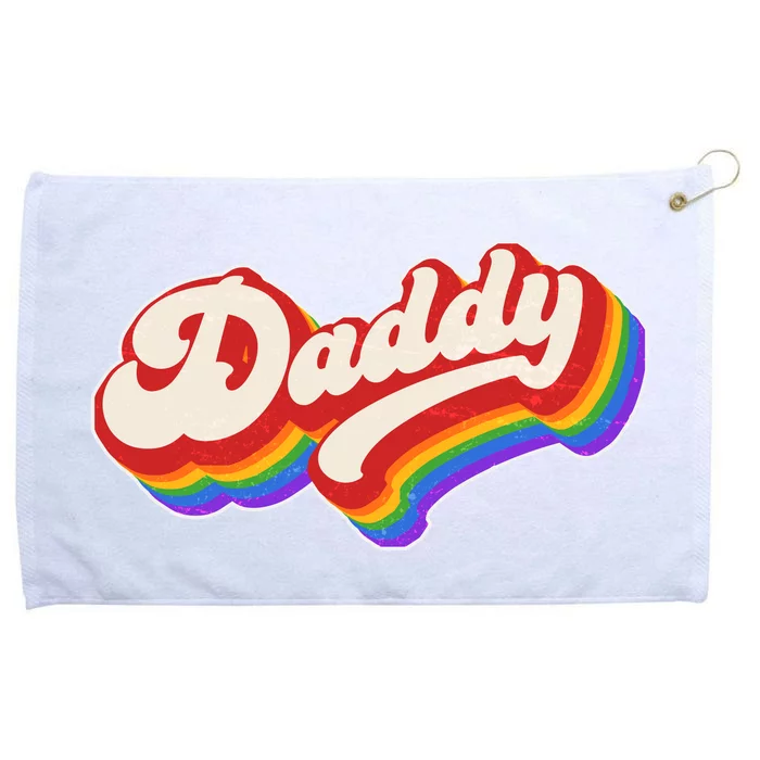 Vintage Retro Rainbow Daddy Grommeted Golf Towel