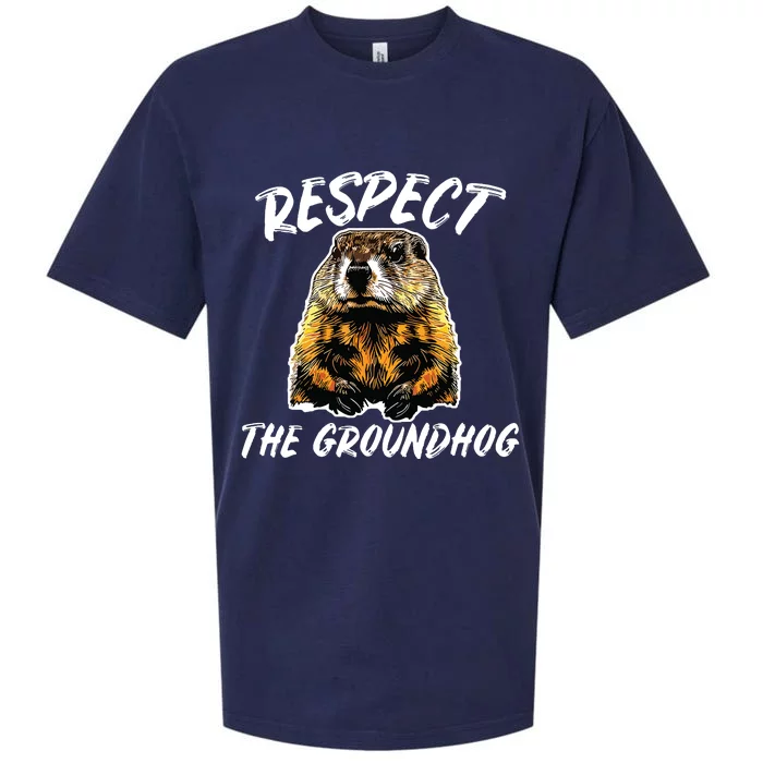 Vintage Retro Respect The Groundhog Holiday Sueded Cloud Jersey T-Shirt