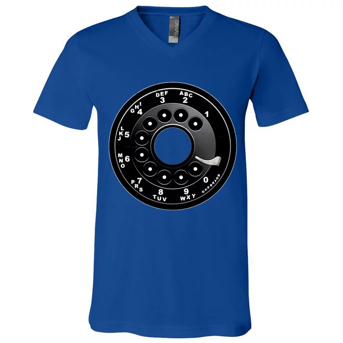 Vintage Retro Rotary Phone Dial V-Neck T-Shirt