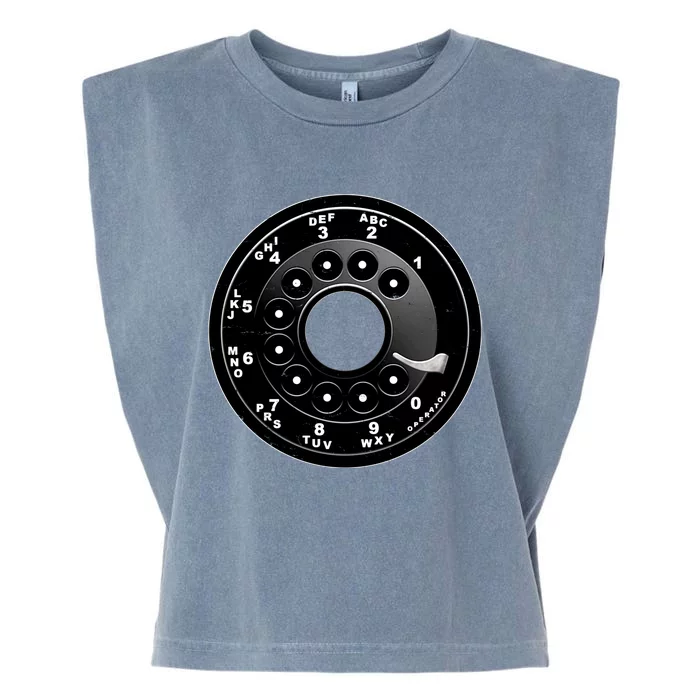 Vintage Retro Rotary Phone Dial Garment-Dyed Women's Muscle Tee