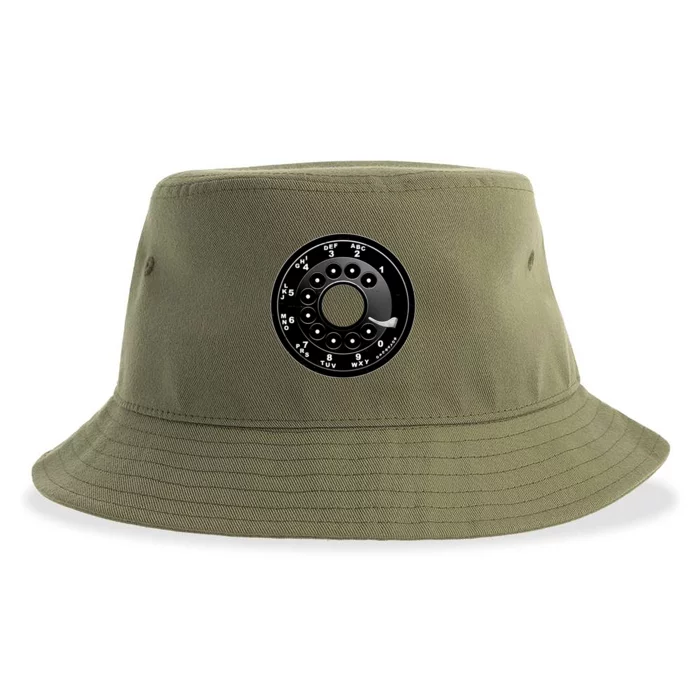 Vintage Retro Rotary Phone Dial Sustainable Bucket Hat