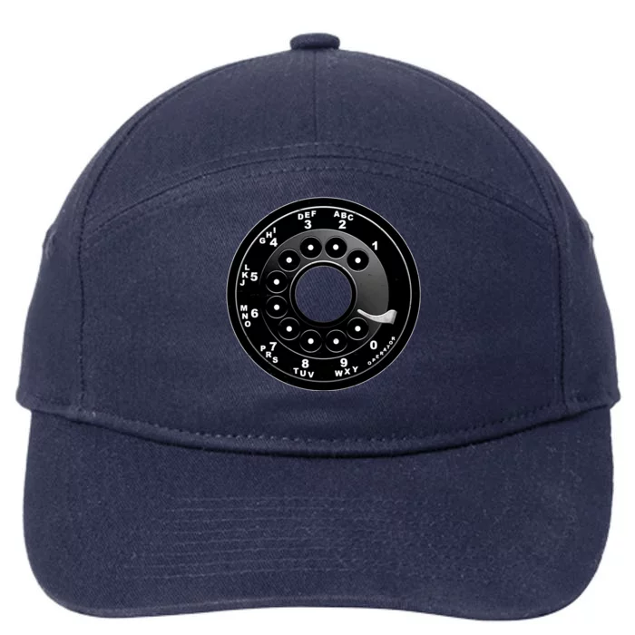 Vintage Retro Rotary Phone Dial 7-Panel Snapback Hat