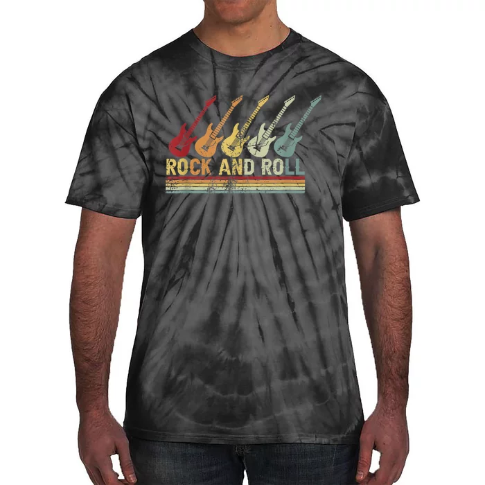 Vintage Retro Rock And Roll Guitar Music Tie-Dye T-Shirt