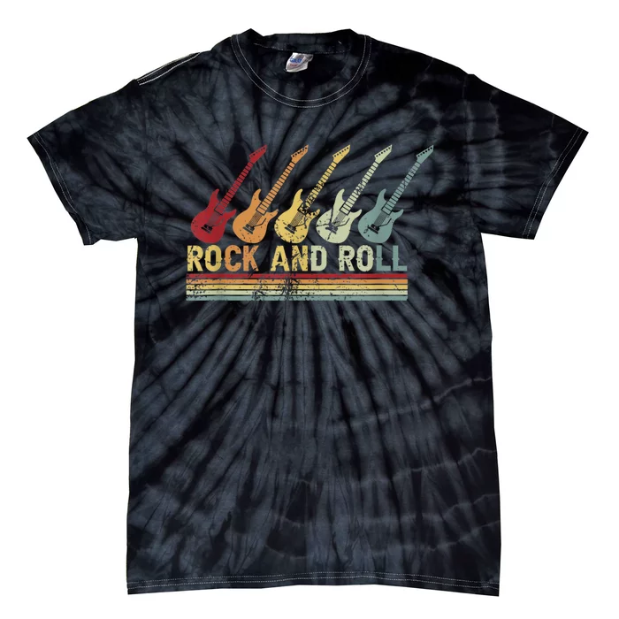 Vintage Retro Rock And Roll Guitar Music Tie-Dye T-Shirt