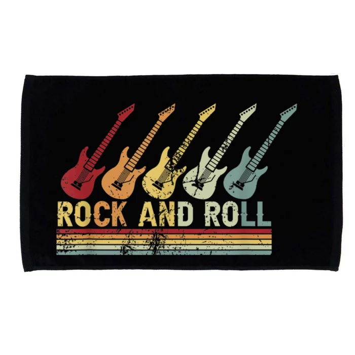 Vintage Retro Rock And Roll Guitar Music Microfiber Hand Towel