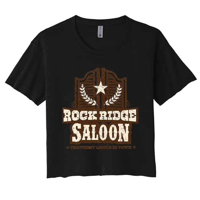 Vintage Rock Ridge Saloon Women's Crop Top Tee