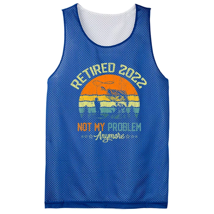 Vintage Retro Retirement Gifts Fishing Lovers Retired 2022 Mesh Reversible Basketball Jersey Tank