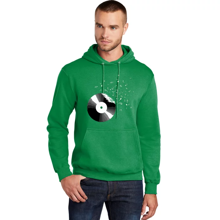 Vinyl Record Retro Music Notes Hoodie