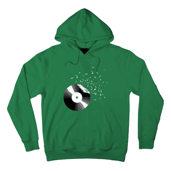 Vinyl Record Retro Music Notes Hoodie