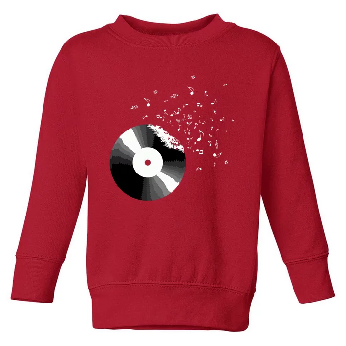 Vinyl Record Retro Music Notes Toddler Sweatshirt