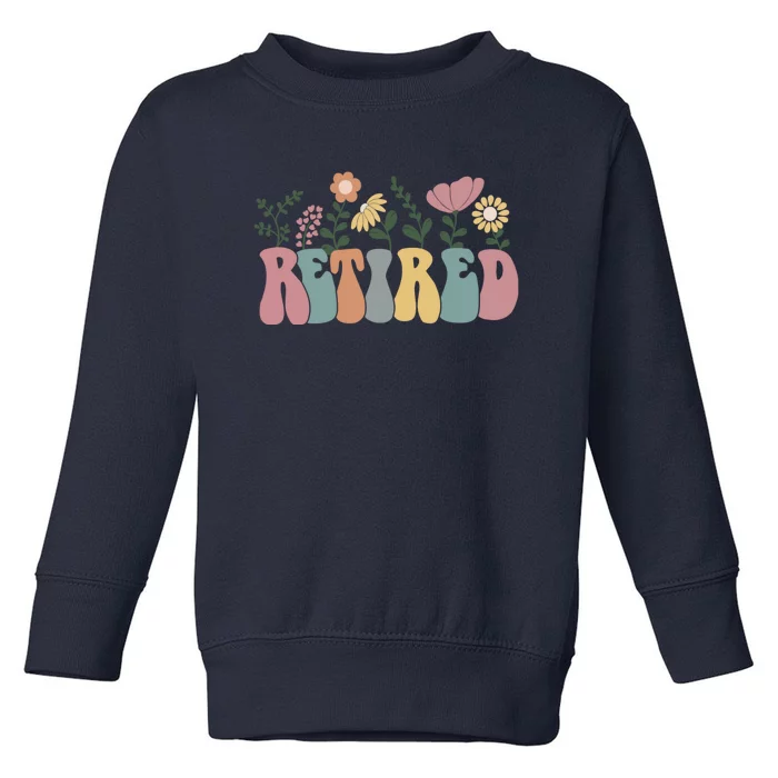 Vintage Retired Retro Retirement Gift For Women Toddler Sweatshirt