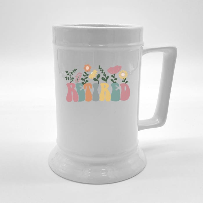 Vintage Retired Retro Retirement Gift For Women Front & Back Beer Stein