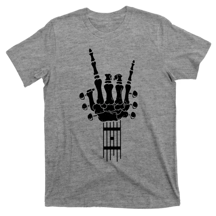 Vintage Rock Roll Funny Skeleton Guitar Musician Lover T-Shirt