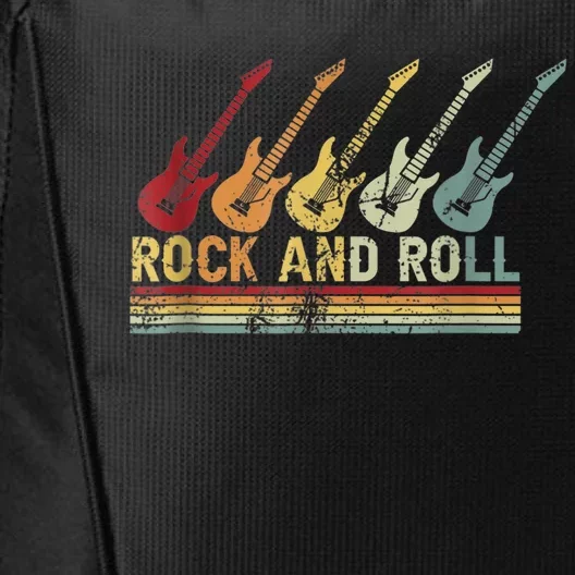 Vintage Retro Rock and Roll Guitar Music City Backpack