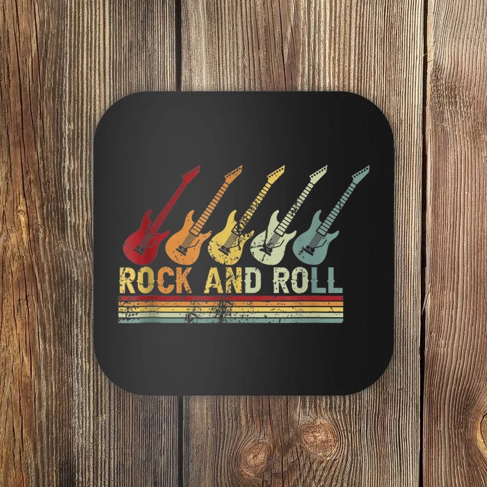 Vintage Retro Rock and Roll Guitar Music Coaster