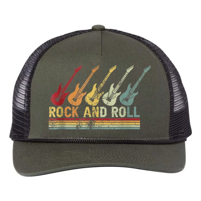 Vintage Retro Rock and Roll Guitar Music Retro Rope Trucker Hat Cap