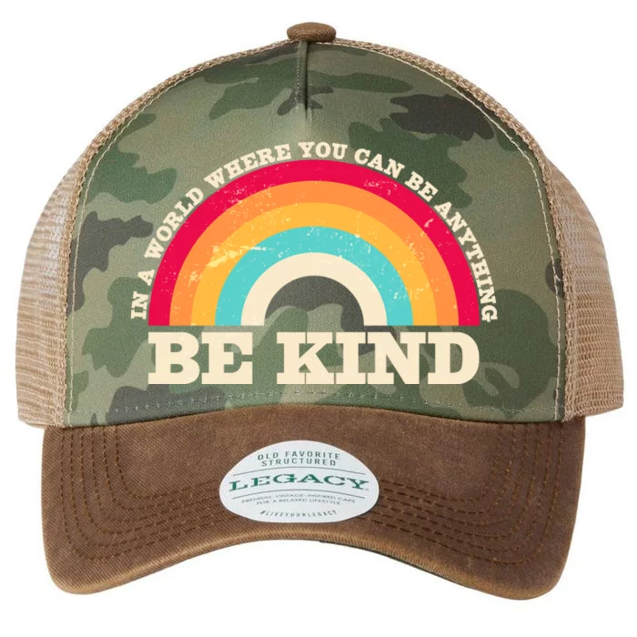 Vintage Retro Rainbow Be Kind Legacy Tie Dye Trucker Hat