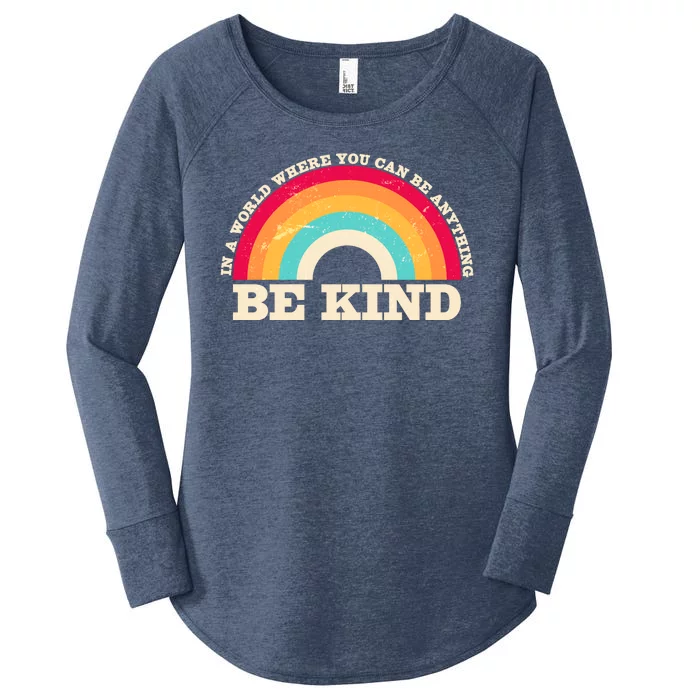 Vintage Retro Rainbow Be Kind Women's Perfect Tri Tunic Long Sleeve Shirt