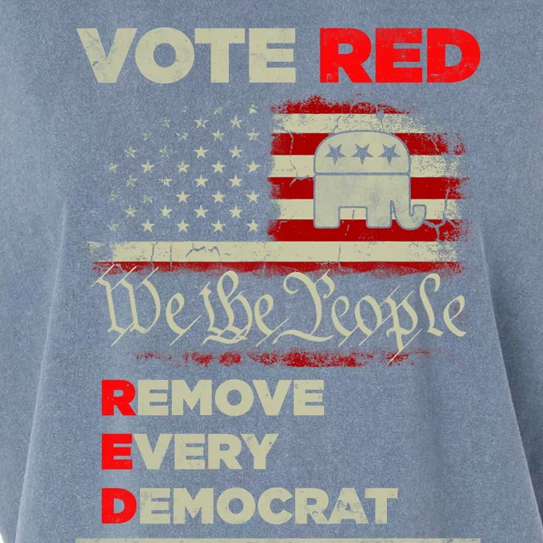 Vote Red Remove Every Democrat Red Wave Republican GOP Garment-Dyed Women's Muscle Tee