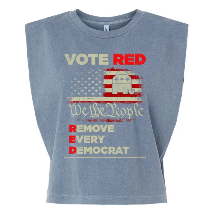 Vote Red Remove Every Democrat Red Wave Republican GOP Garment-Dyed Women's Muscle Tee