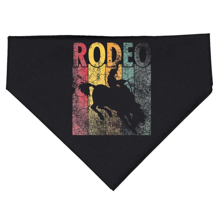 Vintage Rodeo Retro Style Cow Horse Riding USA-Made Doggie Bandana