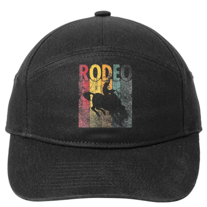 Vintage Rodeo Retro Style Cow Horse Riding 7-Panel Snapback Hat