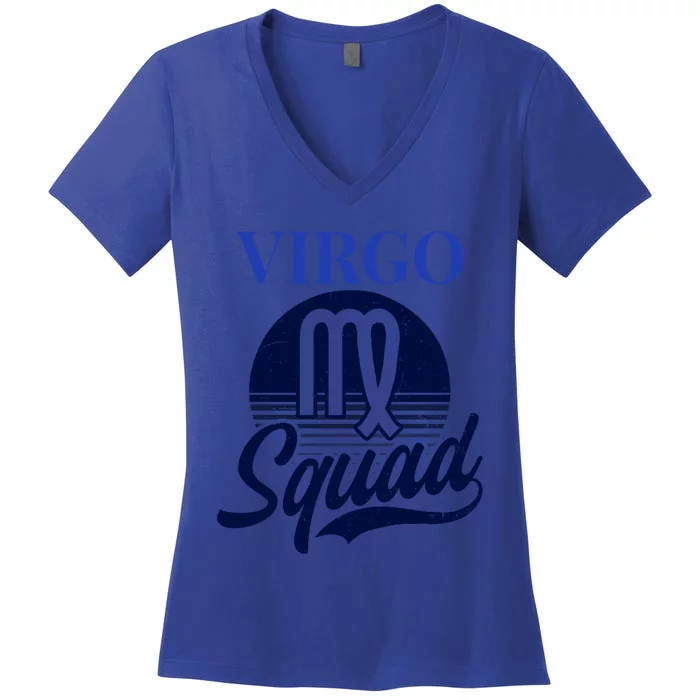 Vintage Retro Squad Design Virgo Zodiac Gift Women's V-Neck T-Shirt