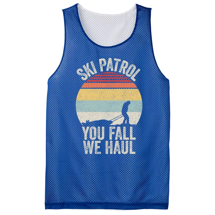 Vintage Retro Ski Patrol You Fall We Haul Skiing Winter Gift Mesh Reversible Basketball Jersey Tank