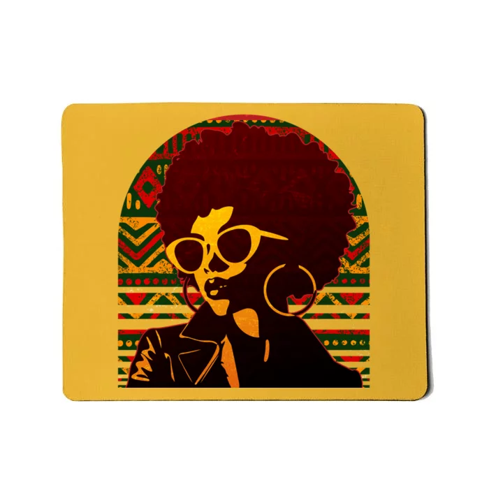 Vintage Retro Stylish Black African American Woman With Afro Mousepad