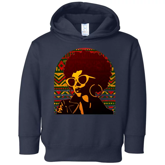 Vintage Retro Stylish Black African American Woman With Afro Toddler Hoodie