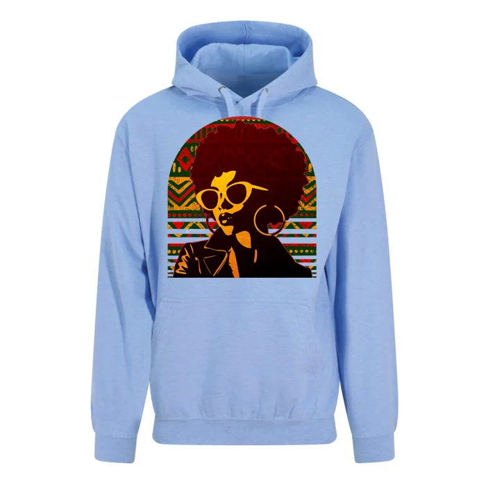 Vintage Retro Stylish Black African American Woman With Afro Unisex Surf Hoodie