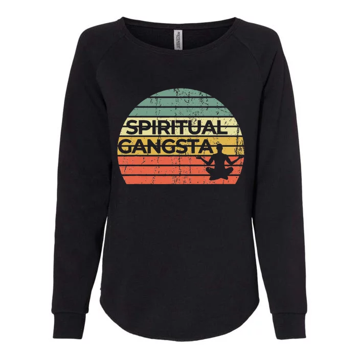 Vintage Retro Sunset Funny Yoga Spiritual Gangsta Womens California Wash Sweatshirt