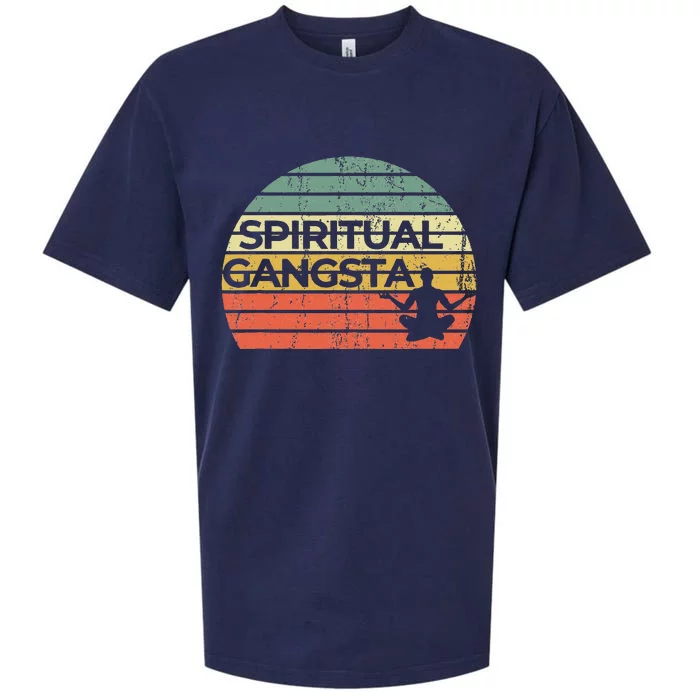 Vintage Retro Sunset Funny Yoga Spiritual Gangsta Sueded Cloud Jersey T-Shirt