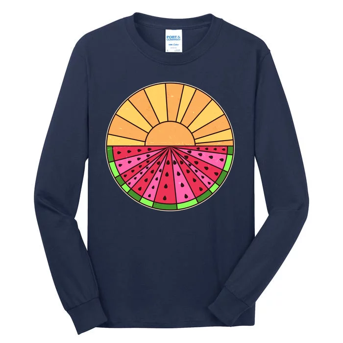 Vintage Retro Summer Sunshine Watermelon Tall Long Sleeve T-Shirt