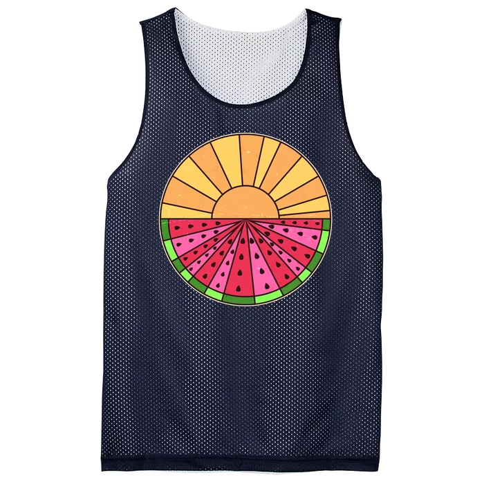 Vintage Retro Summer Sunshine Watermelon Mesh Reversible Basketball Jersey Tank