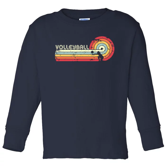 Volleyball Retro Style Toddler Long Sleeve Shirt